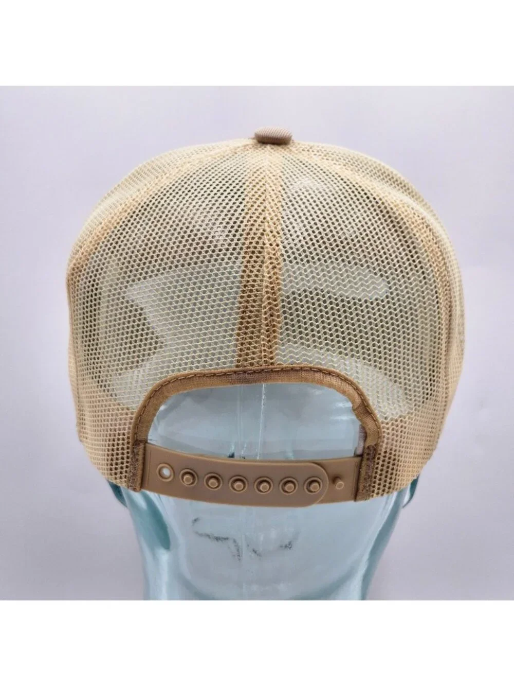 Vintage Bosch Builders Saw Mesh Trucker Hat Adjustable Snapback Beige with Red & - Picture 7 of 12